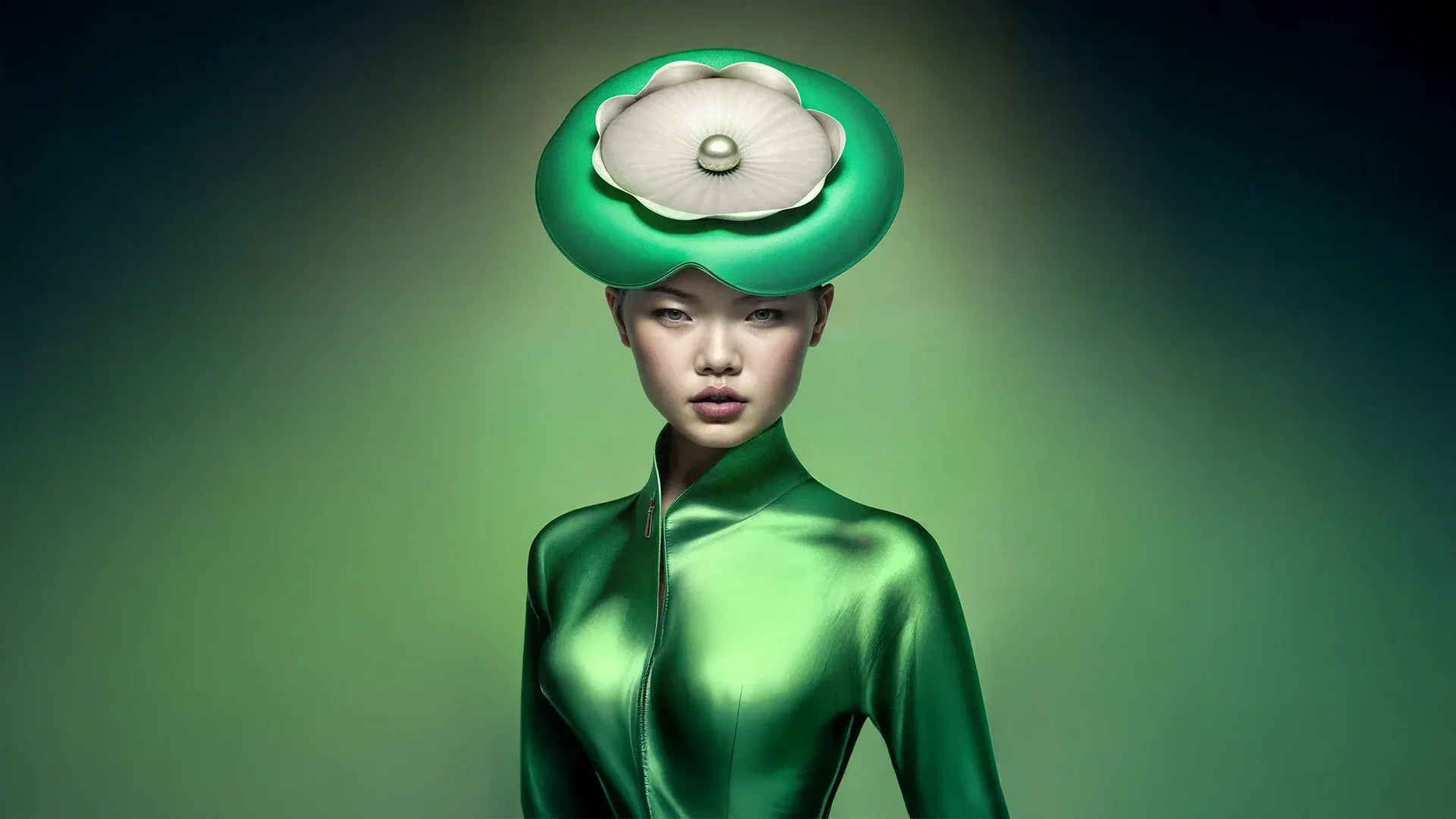 Headpieces for the subconscious minds — green headpiece photo-illustration