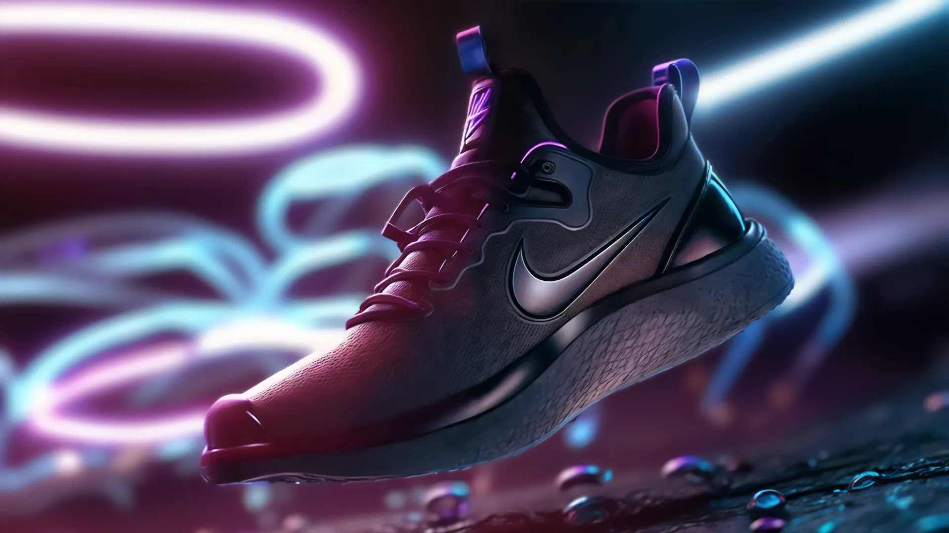 Nike footwear concept three-quarter view showing experimental silhouette and proportions
