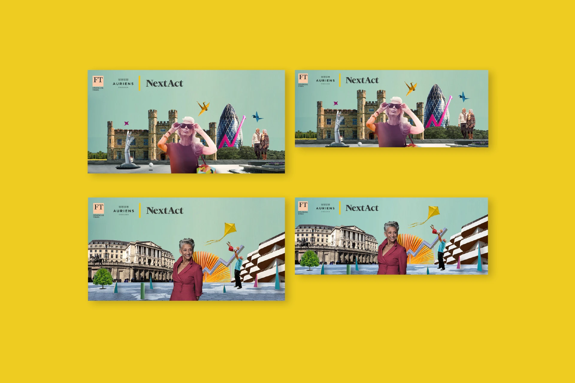 Auriens Next Act animated leaderboard ad (health tech)