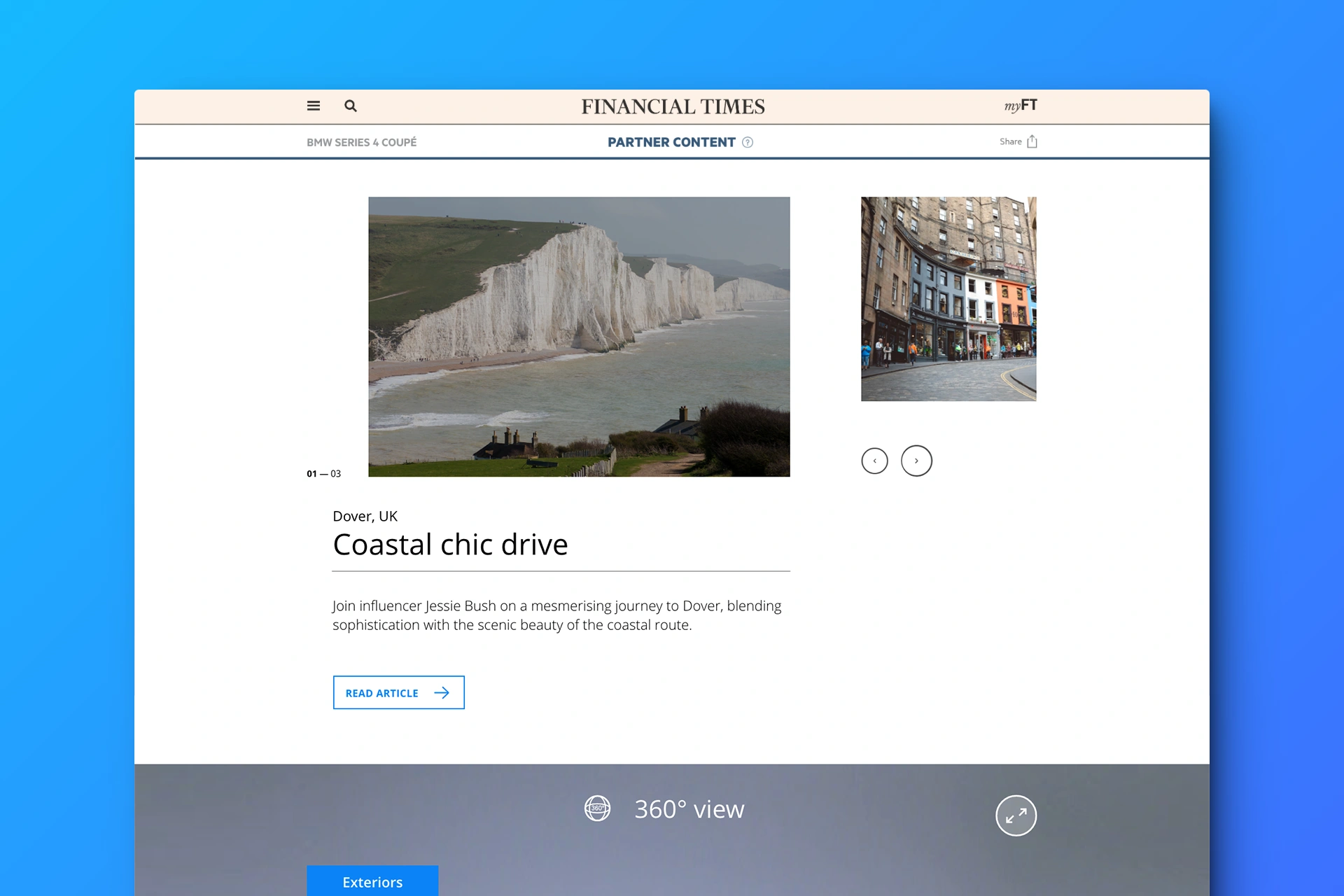 BMW Series 4 Coupé campaign hub — desktop layout